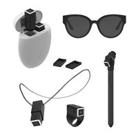 OPKIX One - Tiny Wearable Video Camera. Bundle includes Smart Egg system with two video cameras + an array of accessories: Eyewear with magnetic mount, o/s Ring, Necklace, Stick, and 4 Mounting Plates