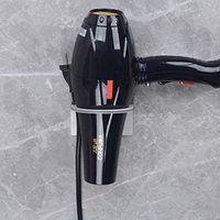 LOSYU Ultra-Light Hair Dryer Rack, Wall Mount Simple Style 304 Stainless Steel Shower Organizer, No Drilling Hair Dryer Holders for Bathroom Hotel