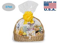 10 Pack BOPP Clear Cello Cellophane Bags Gift Basket Packaging Bags Cello Bags 24 in X 30 in