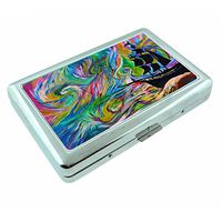Rainbow Boat Em1 Hip Silver Cigarette Case Id Holder Metal Wallet 4" X 2.75" RFID Protection