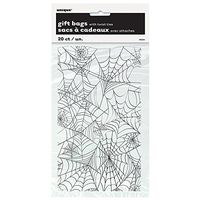 Spider Web Halloween Cellophane Bags 20ct