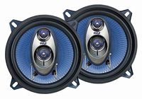 5.25" Car Sound Speaker (Pair) - Upgraded Blue Poly Injection Cone 3-Way 200 Watt Peak w/Non-fatiguing Butyl Rubber Surround 100-20Khz Frequency Response 4 Ohm & 1" ASV Voice Coil - Pyle PL53BL