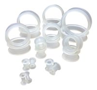 Dayat-Lobal 1 Pc Pair Soft Silicone Ear Tunnels Plugs Color Clear 1&5/8" (42mm)