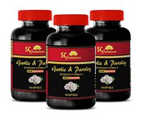 Blood Pressure Natural Pills - Garlic & Parsley 600MG (ODORLESS Formula) - Garlic Vitamins odorless - 3 Bottles 300 Softgels
