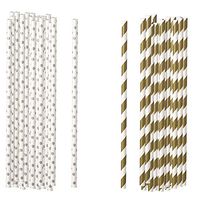 Darice Silver Polka Dot Paper Straws, 100 Piece