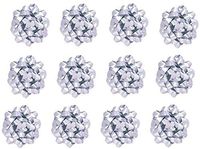 Decorative Metallic Confetti Bows, Large, Silver (12/pkg) Pkg/1