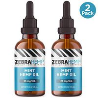 ZEBRA HEMP Mint Oil – USA Made - Pure Organic Oil Drops in Tincture for Discomfort & Stress Relief, Sleep and Mood Support – 2 Pack