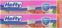 Hefty Slider 2.5 Gallon Jumbo Storage Bags, 12 Count (Pack of 2) Total 24 Bags