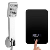 WUPYI 220V 6500W Electric Water Heater,Instant Tankless Hot Water Heater Shower Heating System with Shower Nozzle,for Kitchen Bathroom Household Hotel,Black