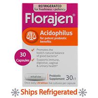 Florajen Acidophilus High Potency Refrigerated Probiotics | Supports Overall Health | 20 Billion CFUs | for Potent Probiotic Benefits | 30 Capsules