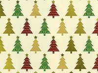 Pack of 1, Creamy Christmas Trees 18" x 833' Full Ream Gift Wrap (Metallized) for Holiday, Party, Kids' Birthday, Wedding & Special Occasion Packaging
