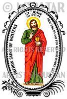 Apostle St John Patron Saint of Writers 4"x6" Set of 6 Linen Postcards