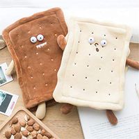 Small Cartoon Biscuit Plush Jacket Water Injection Hot Water Bottle Two-Piece Set, PVC Liner, Anti-Scald Explosion-Proof Hand Warmers