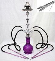 Dark Purple 4 hose 28" Hookah shisha nargila narguile nargile glass water Vase