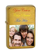 Hat Shark Personalized Custom Text on Top Image on Bottom 3D Color Printed Vector KGM Thunderbird Vintage Lighter Groomsmen, Wedding, Anniversary, Birthday, Gift - Multiple Colors (Brush Brass)