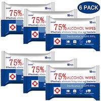 Wet Wipes(6 Pack, 60 Wipes), Large Hand Detergent Wipes for Family Daily Protection