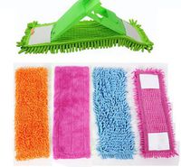 JPONLINE 1PCS Floor Folding Flat Mop Cloth Head Coral Velvet Chenille Refill Rag Replace Microfibre Fabric Cloth Easy Wash 40x12CM