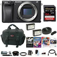 Sony a6300 Mirrorless Digital Camera Body with 64GB SD Card and Battery Pack Bundle