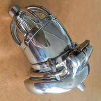 QJFZC-Chástí-ty Beít Cǒck Lock Hypoallergenic Restraint Bǐrd Briefs Ergonomic Design Anti-Off Chástí-ty Cǎge Fétísh Suitable for Beginners T-Shirt (Size : 50mm)