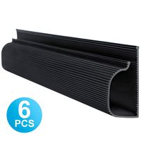 Updated J Channel Cable Raceway - 94" Desk Cord Organizer - JCCR-05 Computer Cable Management Under Desk with Mounting Tape - 6 Count Desk Cable Tray for Office, Home, Kitchen (15.8" Each, Black)