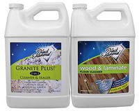 Granite Plus! 2 in 1 Cleaner & Sealer for Granite, Marble, Travertine, Limestone (1-Gallon). Wood & Laminate Floor Cleaner: for Hardwood, Real, Natural & Engineered Flooring (1-Gallon)