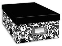 Pioneer Photo Albums B-1BW Photo Storage Box, Damask Design