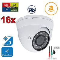 Evertech 16 x HD 1080p CCTV Security Surveillance Camera 4in1 TVI CVI AHD Analog Indoor Outdoor Wide Angle Manual Zoom Vari-Focal Lens Day Night Vision