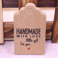 OBELLA BOUTIQUE NEW diy 3x5cm vintage paper gift hang tag kraft/white DIY products brand note hang tag 100pcs per lot custom logo cost extra