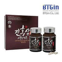 BTGin: Korean Panax Red Ginseng, 120 Capsules, from Korea– Above 8% Ginsenosides, Includes 20 Types of Ginsenosides with Rare Ginsenosides Rg3 20mg/g and Compound-K 5mg/g, No additives 100% Pure
