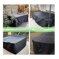 Large Garden Cover, Waterproof Outdoor Garden Furniture Set, Gold Cloth Protection Garden Seat Cover Square, Various Sizes Black (Size : 250x210x90CM)