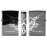 Zippo Secret of Heart 2 Lighter BI/Genuine Authentic/Original Packing (6 Flints Set Free Gift)