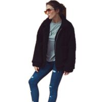 Xavigio_Women Coats Women's Casual Warm Faux Shearling Coat Jacket Autumn Winter Long Sleeve Lapel Fluffy Fur Outwear