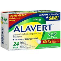 Alavert 24 Hour Orally Disintegrating Tablets Fresh Mint 60 Tablets (Pack of 4)