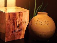 GOODVAC Sphero Essential Oil Diffuser, 600ml, Wood Grain Design, Whisper-Quiet, Mist Mode with Timer, Waterless Auto Shut Off, for Home, Office, Aromatherapy