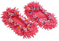 Black Temptation Chenille Mop Slippers Mops Shoes Detachable Clean Shoe Cover [Pink]