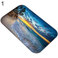 Super1798 Fresh Beach Sky Kitchen Hallway Door Mat Entrance Non-slip Water Absorption Rug -1#