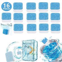 16 Pieces Solid Washing Machine Cleaner Effervescent Tablet Washer Cleaner Deep Cleaning Remover with Triple Decontamination for Bath Room Kitchen