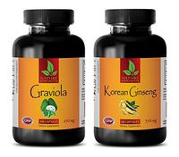 Weight Loss and Energy Pills - GRAVIOLA Extract – Korean Ginseng Extract - graviola Supplements - 2 Bottle (60 Capsules + 60 Capsules)