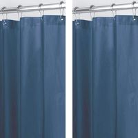 mDesign Plastic, Waterproof, Mold/Mildew Resistant, Heavy Duty PEVA Shower Curtain Liner for Bathroom Showers and Bathtubs - No Odor - 3 Gauge, 72 inches x 72 inches - 2 Pack - Navy