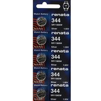 344 Watch battery - Strip of 5 Batteries