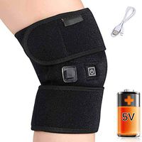 YOGANHJAT Heated Knee Brace Wrap Support, Therapeutic Electric Heating Pad Hot and Cold Therapy Warm Adjustable Knee Joint Warmer Portable for Muscles Arthritis Injury Pain Relief,A