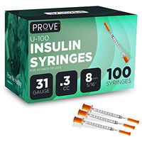 Prove U-100 Insulin Syringes, 31 Gauge - 5/16" .3cc - 100 Count, 11.2 Oz