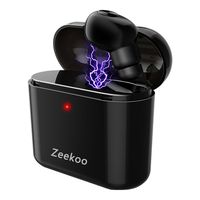 Zeekoo Wireless Earbud Mini Headphone Smallest Invisible Earphone with 8 Hour Playtime Car Headset with charging box for iPhone and Android Smart Phone(One Pcs)(Black)