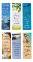Set of 6 Scenic Nature Inspirational Magnetic Bible Verse Bookmark with Scripture, Size Small 2.25" x .75"
