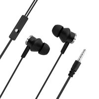 Wired in Ear Headphones QUNANEN Universal in-Ear Magnet Stereo Earbud Earphone Headset with Mic for Cell Phone Comfort-Fit for Running, Workout, Gym Business Fashion Headphones (Black)