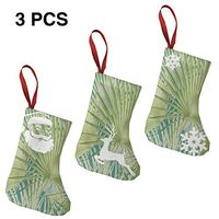 Christmas Stockings Gift Bag Tropical Palm Leaf Turquoise Green Hot for Funny Xmas Party