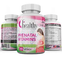 Healthy Prenatal 1 Multivitamin, Supplement for Before, During, Post Pregnancy – Easily Absorbed w/Vitamins A, C, D, E, B6, B12, Iron, Zinc, Folic Acid for Child Development, 30 Count
