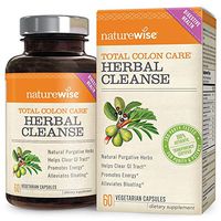 NatureWise Herbal Detox Cleanse Laxative Supplements | Natural Colon Cleanser Herb & Fiber Blend for Constipation Relief, Toxin Rid, Gut Health, & Weight Loss Support [1 Month Supply - 60 Capsules]