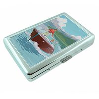Perfection In Style Metal Silver Cigarette Case Vintage Boat Posters Design 001