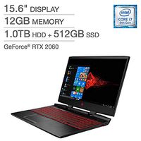 HP Omen Gaming Laptop 15" Intel i7-9750H 6-Core 12GB RAM 1TB HDD + 512GB SSD 6GB NVIDIA GeForce RTX 2060 FHD IPS Anti-Glare 1920 x 1080 Display Windows 10 Home